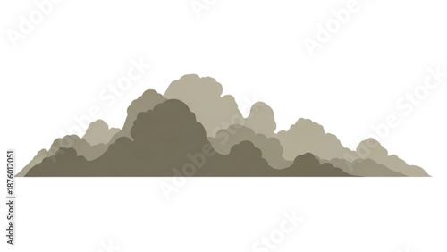 Stylized graphic design depicting a tranquil, layered cloudscape in muted tones, perfect for backgrounds