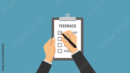 customer feedback video animation flat concept