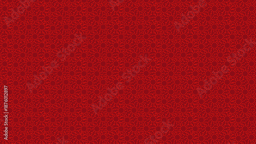 Seamless Vector Pattern of Intricate Circular Dot Clusters on a Bold Red Background, Featuring a Rhythmic Geometric Texture and Minimalist Symmetrical Design for Modern Graphic Backgrounds.