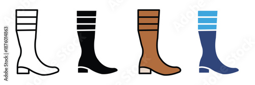 Socks Icon Set, Clothing Footwear Hosiery Symbols, Fashion Apparel Vector Illustration