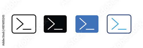 Terminal icon set. command line interface symbol. coding console icon. vector illustration