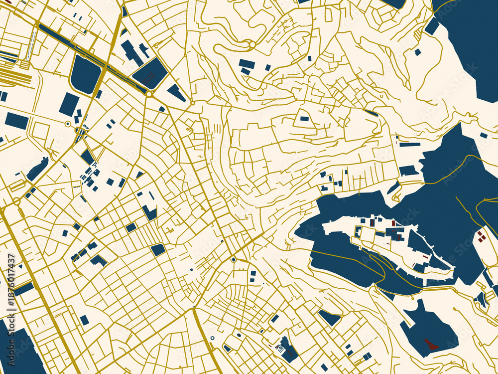 Fototapeta premium Abstract city map of Granada Centro, Spain