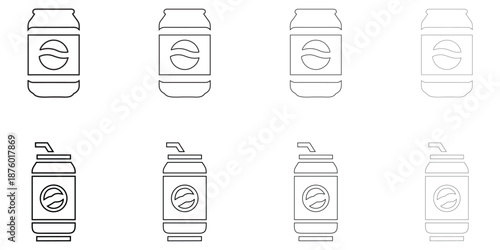 drink can line icon vector, beverage can icon symbol vector outline illustration