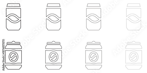 drink can line icon vector, beverage can icon symbol vector outline illustration