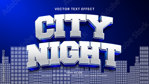 city night editable text effect 3d vector