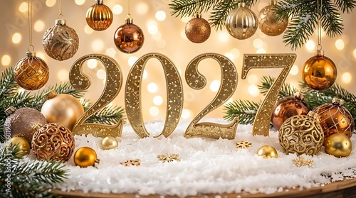 Happy new year 2027 celebration decorations