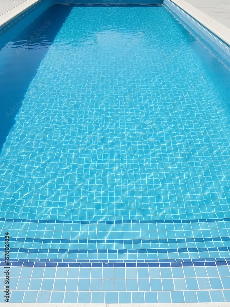 Obraz premium Refreshing swimming pool water with subtle ripple and tile patterns