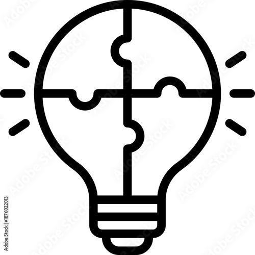 Black problem solving skills icon - outline