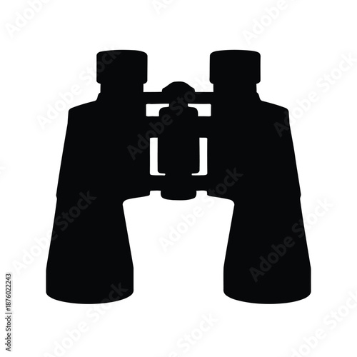 Simple silhouette vector illustration of binoculars in clean bold style