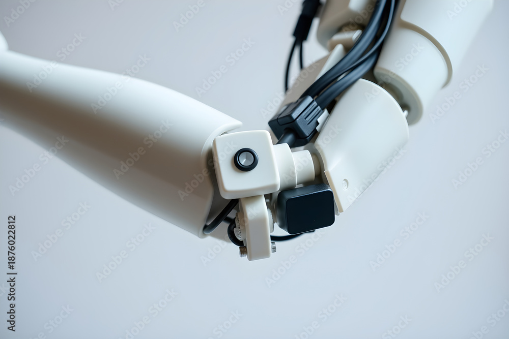 Fototapeta premium Robotic arm joint showcasing advanced bionic technology