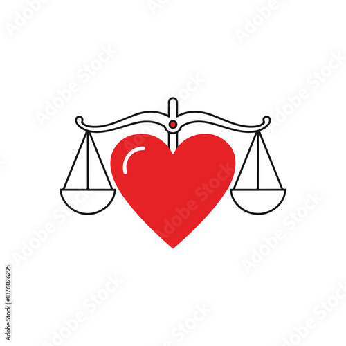 Heart combined with a justice scale