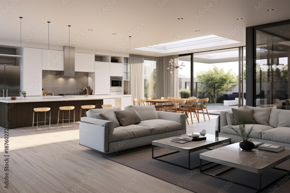 Fototapeta premium Modern minimalist home furniture architecture building.