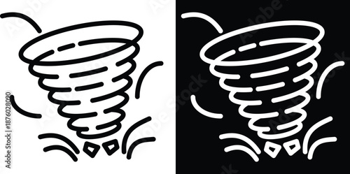 tornado Two-tone version in black and white background