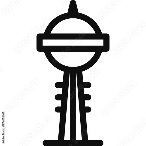 Vector illustration of a black silhouette trophy icon on a white background