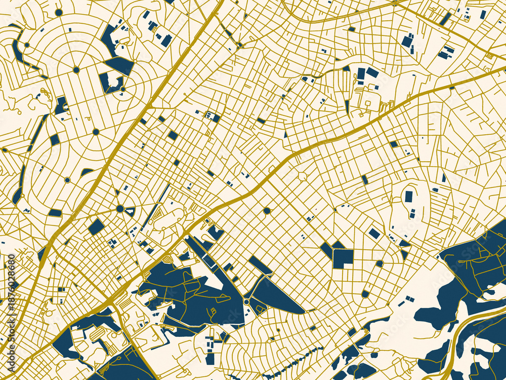 Obraz premium GRE, Zografos – minimalist flat city map