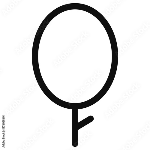 A simple black female symbol icon on a white background