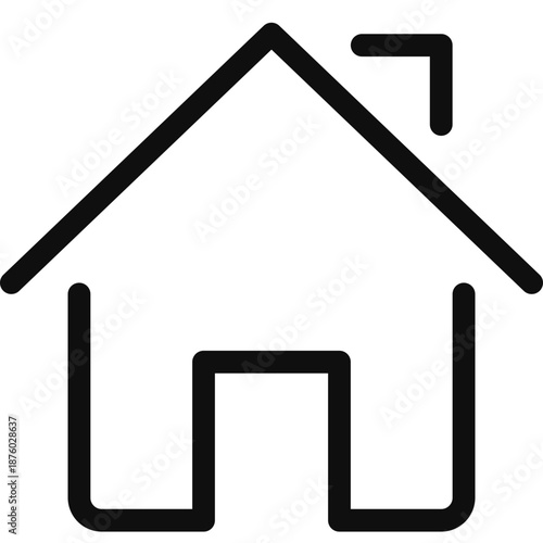Simple house icon symbolizing home and shelter
