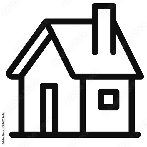 Simple house illustration with clean lines and minimalist design