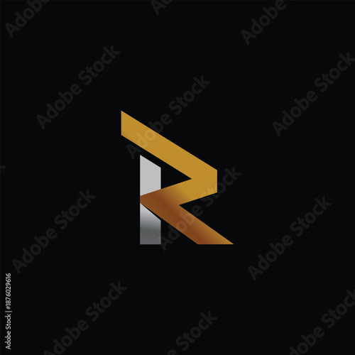 Free Download initial R Bold Golden and Gray Color - GFXLoad