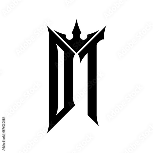 DT Elegant black logo with crown in white background