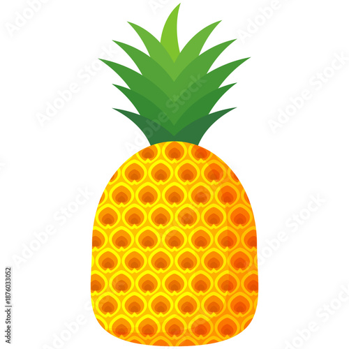 Fresh pineapple fruit illustration, summer pineapple fruit theme. Summer design for holiday promotion and printed on clothing.	