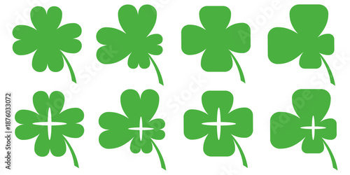 Clover leaf illustration in flat style. Clover leaf vector design symbolizes trust, hope, love, and good luck.	
