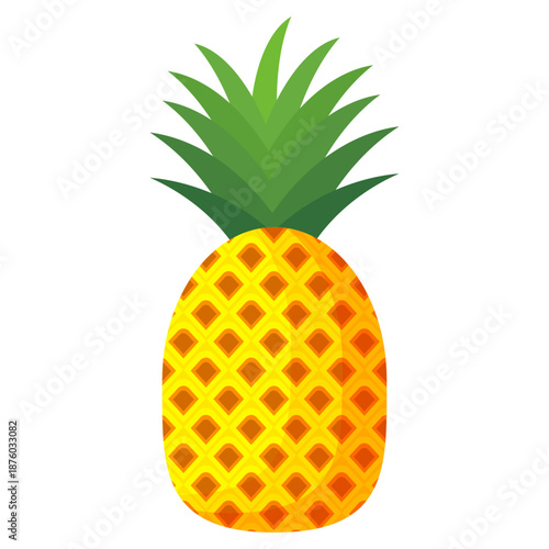 Fresh pineapple fruit illustration, summer pineapple fruit theme. Summer design for holiday promotion and printed on clothing.	