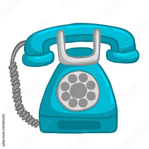 blue retro phone