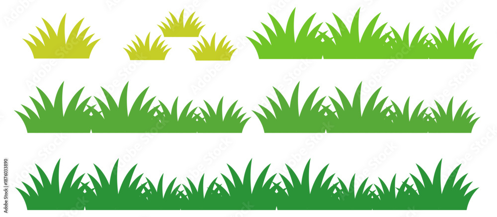 Obraz premium green grass illustration, sustainable grass nature, grass design in flat style 