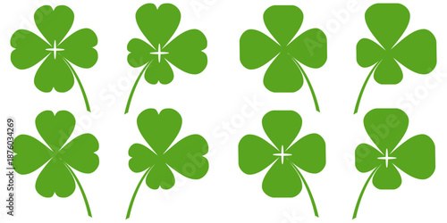 Clover leaf illustration in flat style. Clover leaf vector design symbolizes trust, hope, love, and good luck.	
