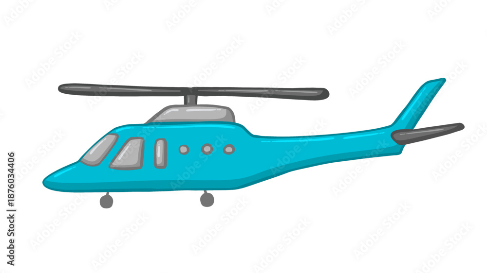 Fototapeta premium helicopter cartoon illustration