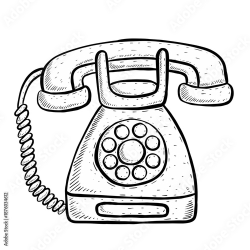 Retro Rotary Telephone Illustration