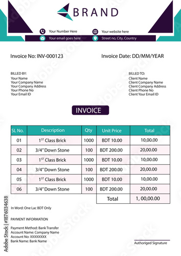 Creative, modern, unique, clean, and professional Creative & corporate company business letterhead and invoice editable. template design with color and concept variation bundle.