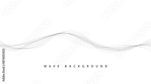 Abstract wave line pattern background black curved lines on white minimal design