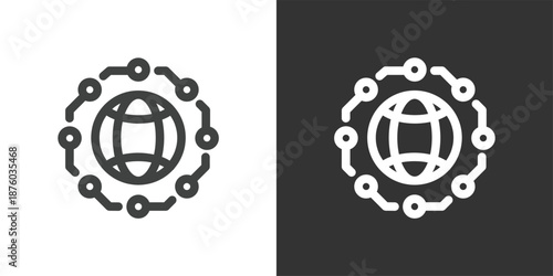 World Orbit Network icon. Solid glyph series icon