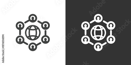 Global Social Network icon. Solid glyph series icon