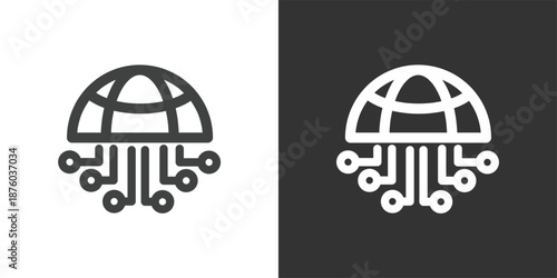 World Data Infrastructure icon. Solid glyph series icon