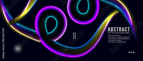 Abstract colorful neon light waves design for modern background