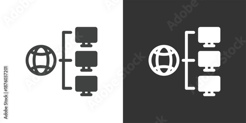 Global Computer Network icon. Solid glyph series icon