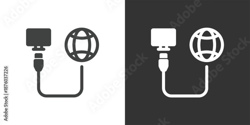 Device to Web Connection icon. Solid glyph series icon