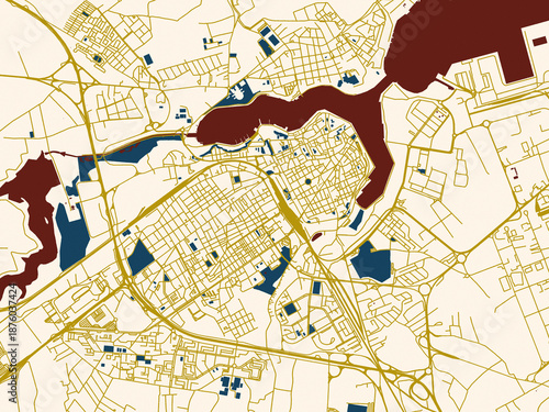 Tableau sur toile Brindisi, Italy – minimalist flat city map
