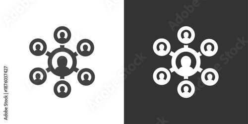 Social Network Hub icon. Solid glyph series icon