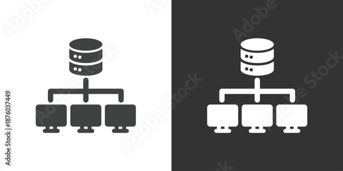 Server Network Architecture icon. Solid glyph series icon