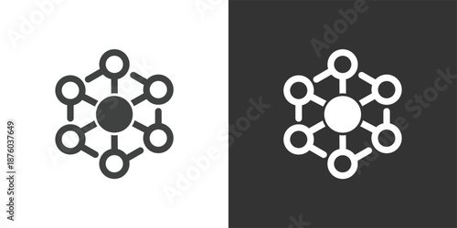 Centralized Network icon. Solid glyph series icon