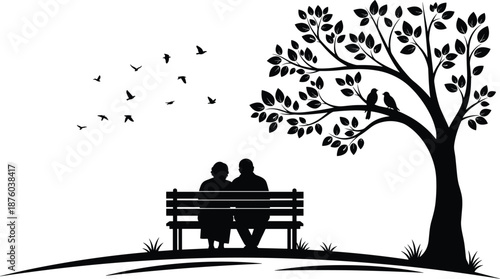 Owl silhouette perched on tree branch isolated on white background, black vector illustration for wildlife, night bird, education, logo, minimal nature design