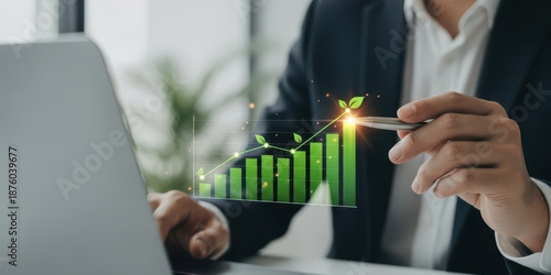 Business opportunity revenue solution success sustainability graph growth grow financial achievement advantage adviser analyst chart diagram global concept