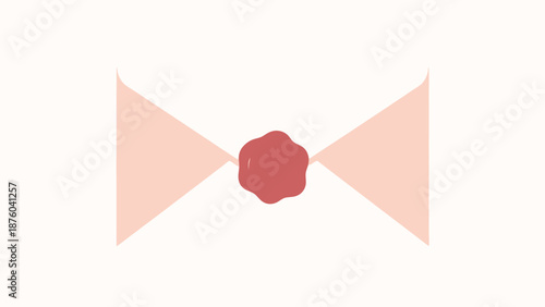 Antique Letter Seal Wax Stamp on Paper Envelope Document Communication Concept Isolated on White Background Elegant Stationery Element