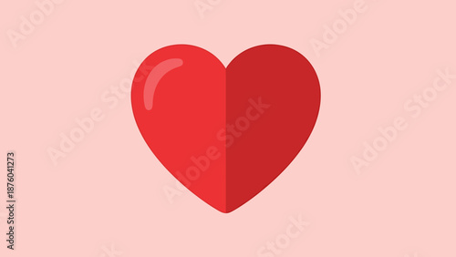 Red Heart Shape on Soft Pink Background With Subtle Gradient and Highlights Offering Symbol of Affection and Care