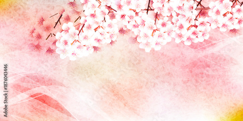 桜　和柄　水彩　背景