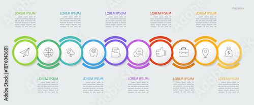 Infographic 10 options design elements for your business data. Vector Illustration.